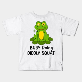 Funny Frog, The Only Squat Is Diddly Squat Kids T-Shirt
